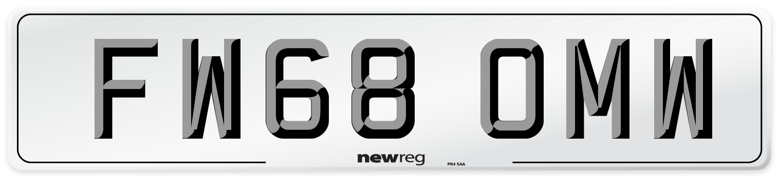 FW68 OMW Number Plate from New Reg